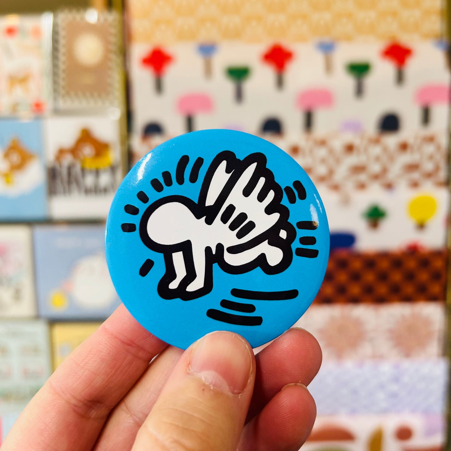 Keith Haring - Angel baby round magnet