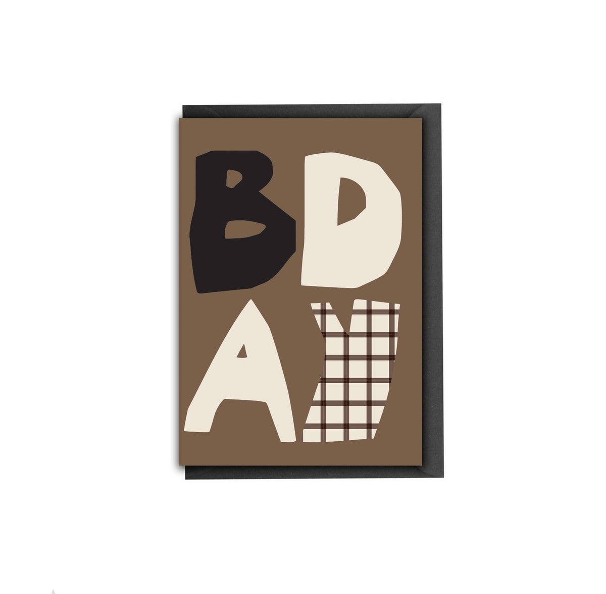 Earthy Borwna + Black Birthday Card