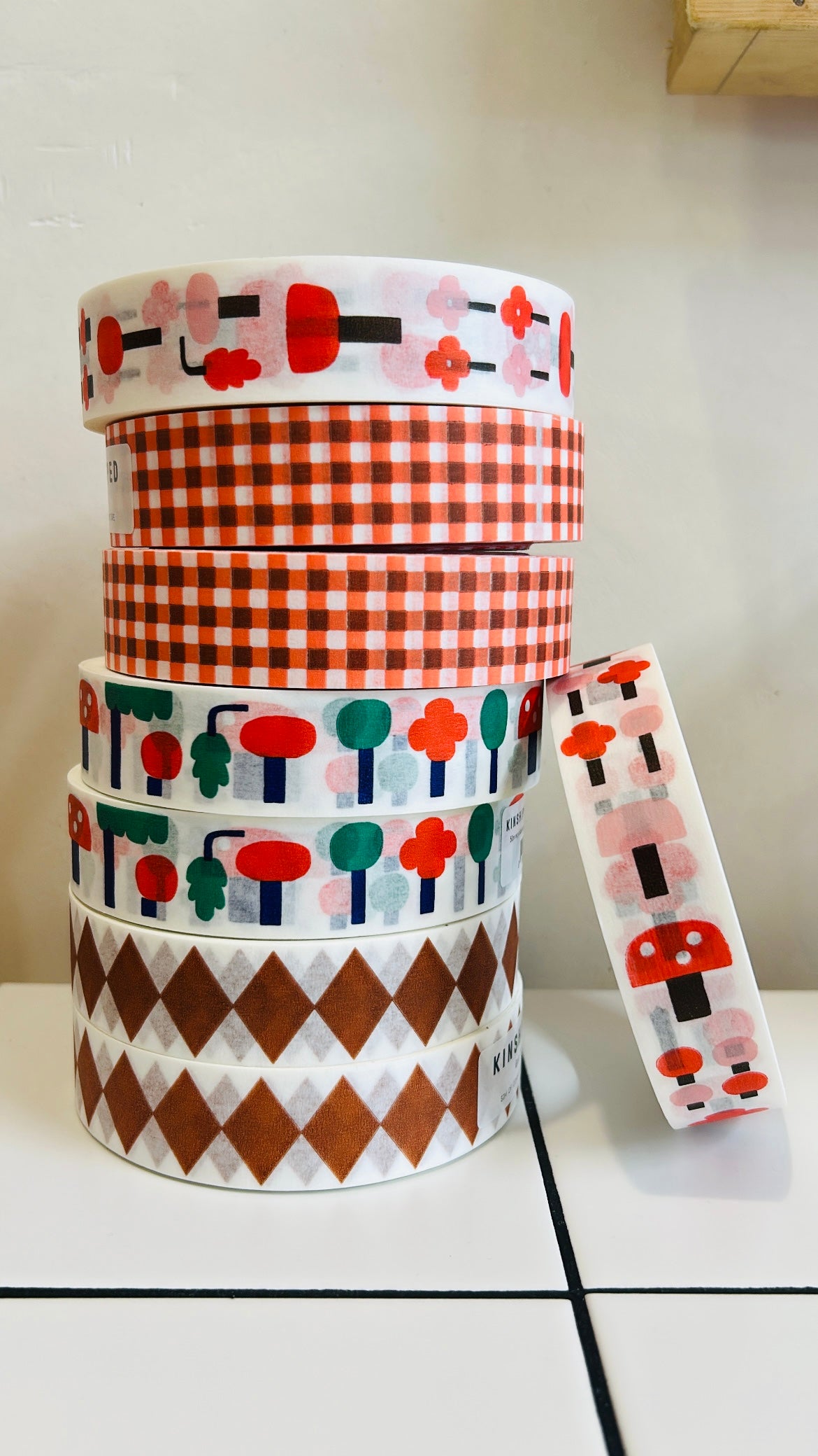 Red Gingham Paper Tape