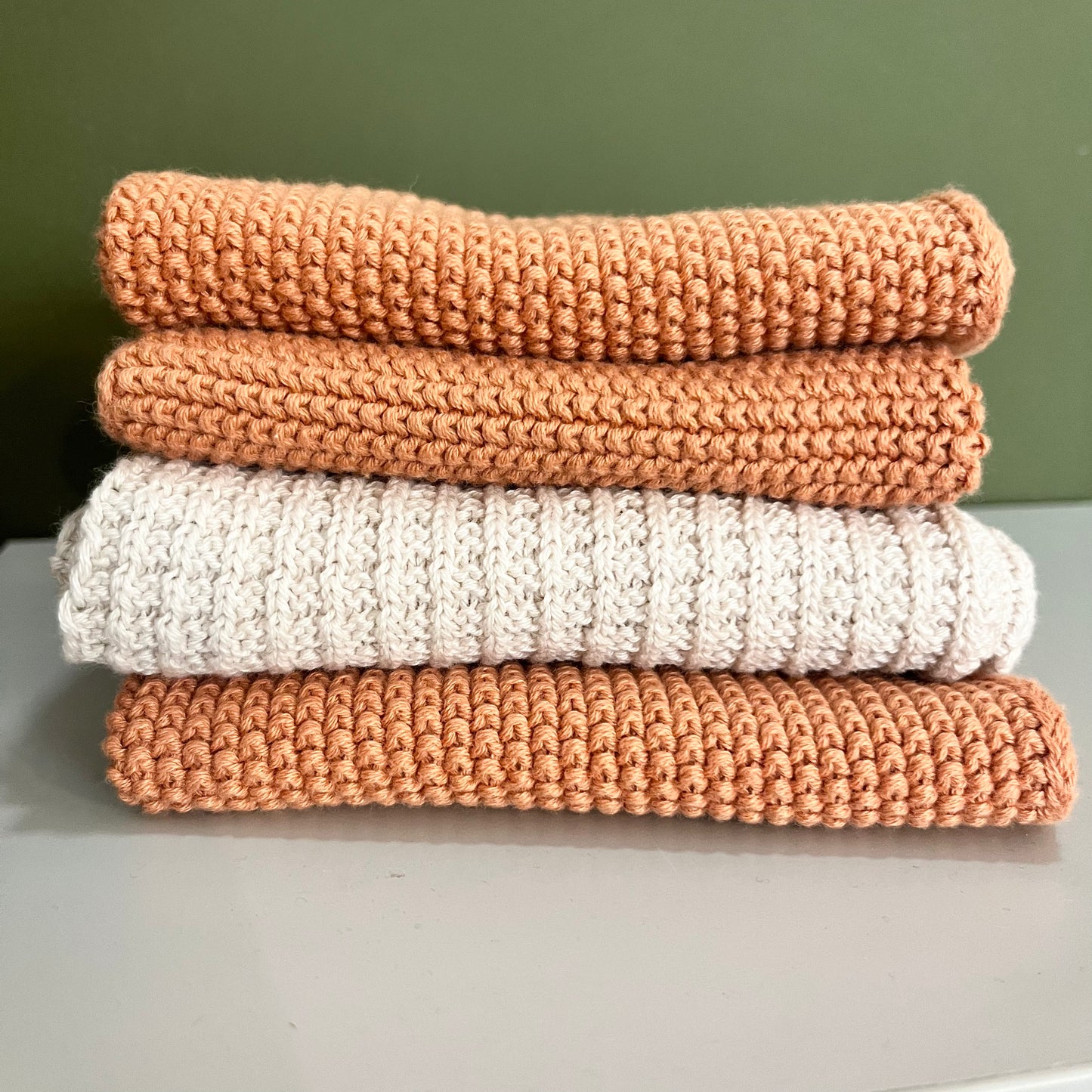 Single Knitted Face Cloth | Cinnamon