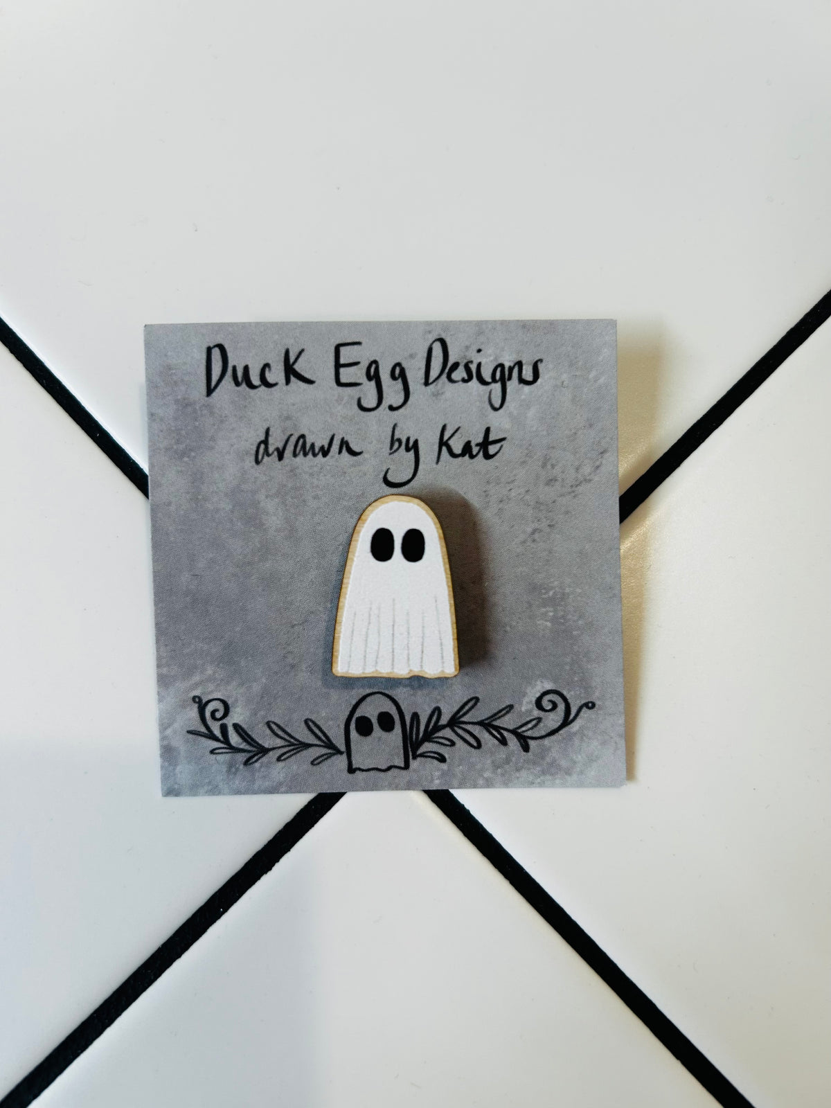 Ghost Mini Wooden Pin Badge