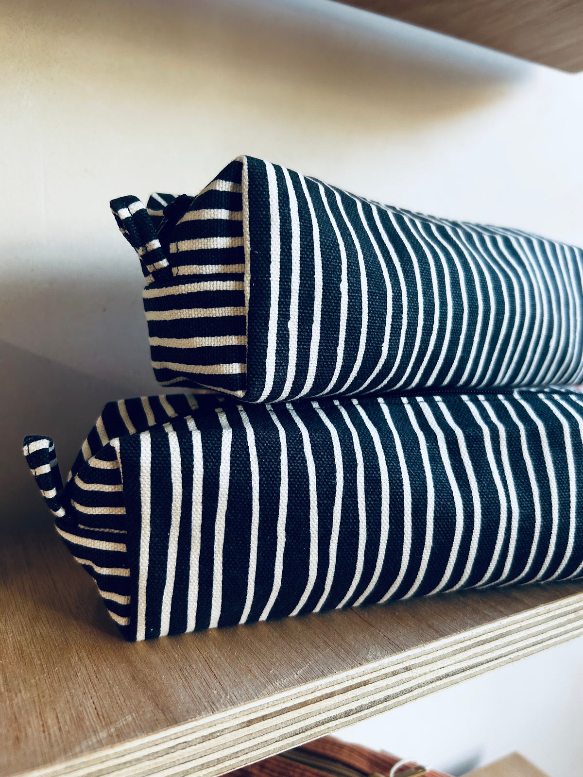 Stripe zip pouch