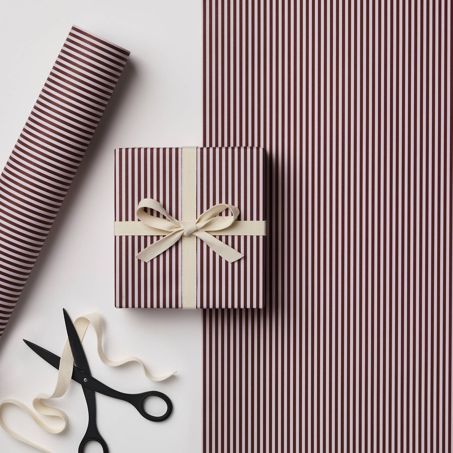 Ticking stripe gift wrap
