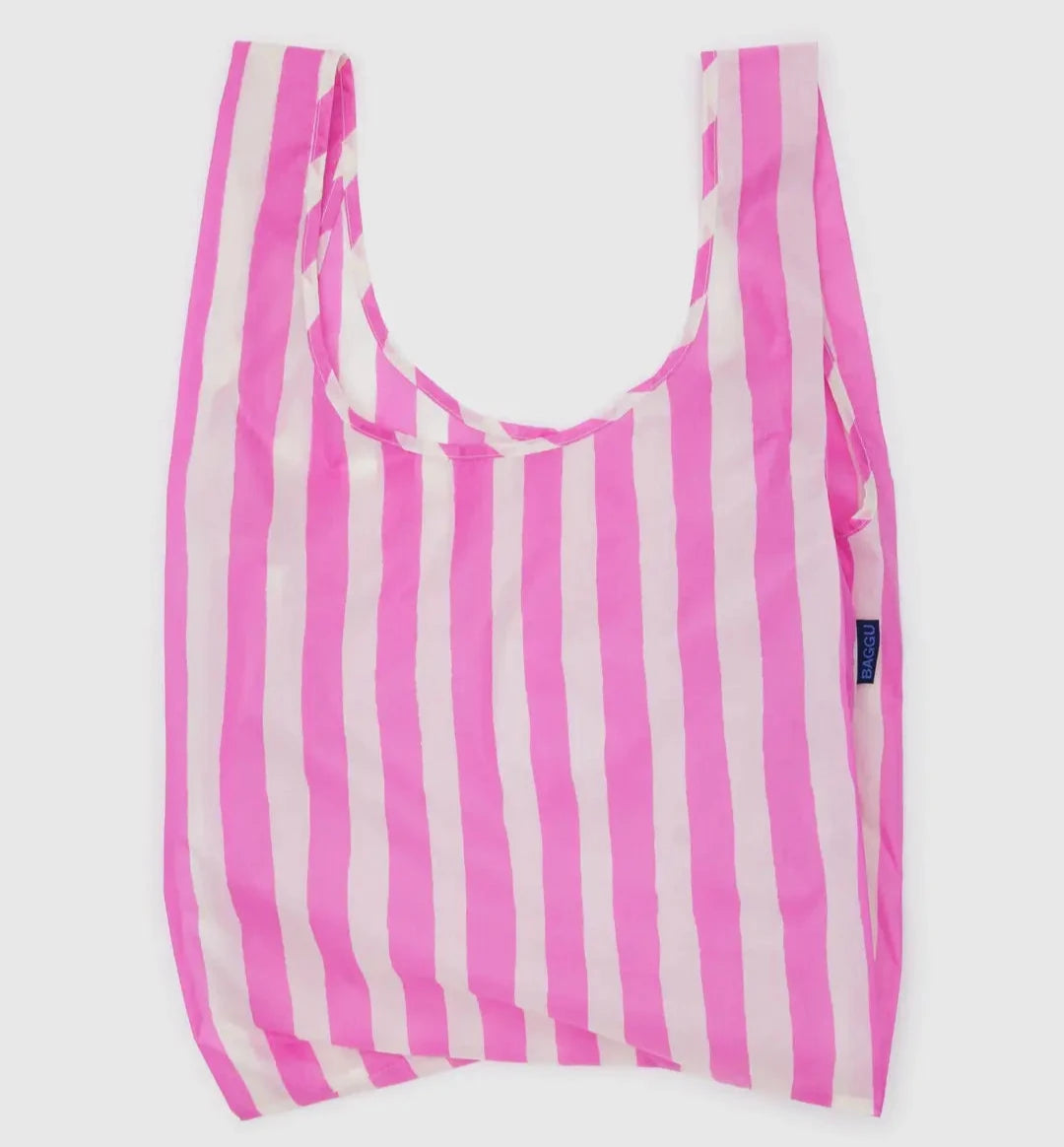 Pink Painted Stripe reusable bag