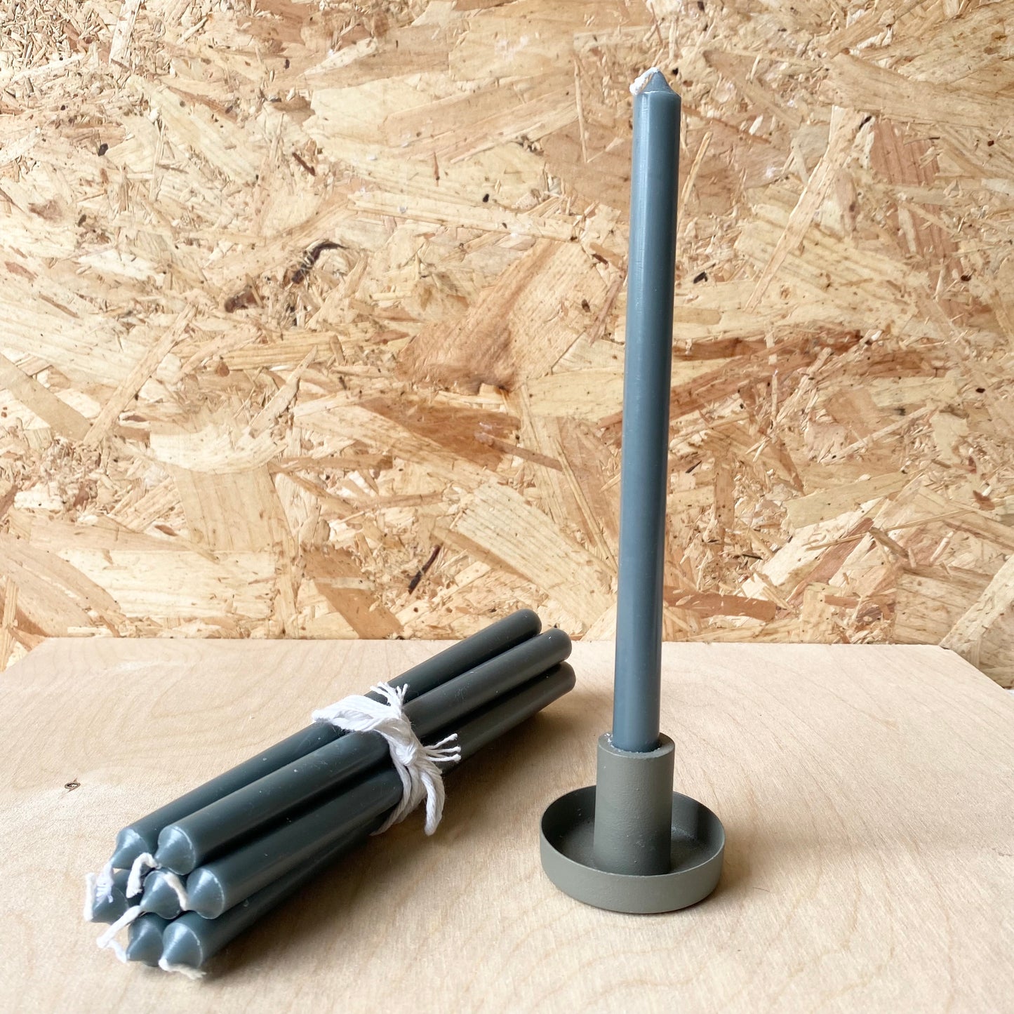 Long Taper Candles | Pack of 7 | Moss Green