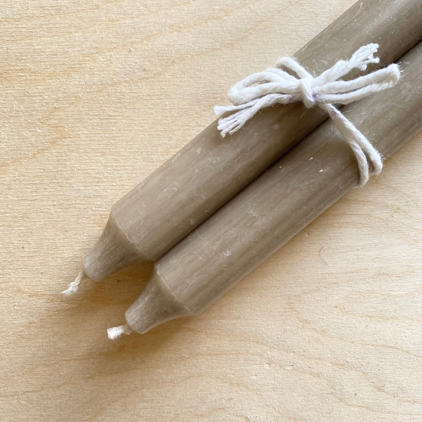Standard Dinner Candles | Pair | Taupe