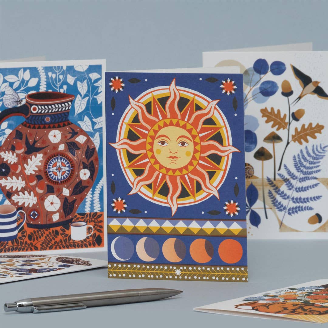 Sunbeam + Moon phases greetings Card