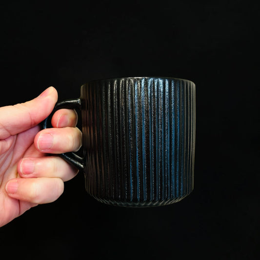 Fluted Black mug