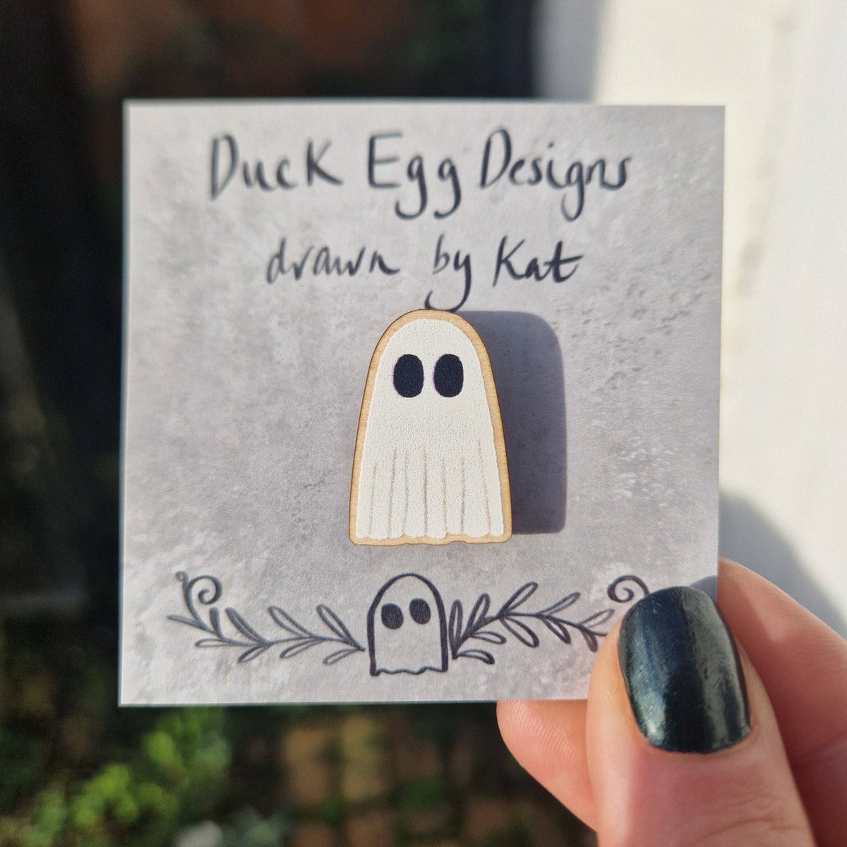 Ghost Mini Wooden Pin Badge