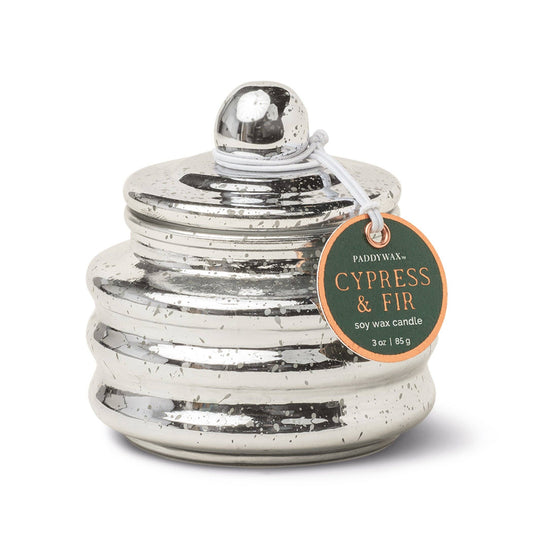 Beam Glass Candle Silver - Cypress & Fir