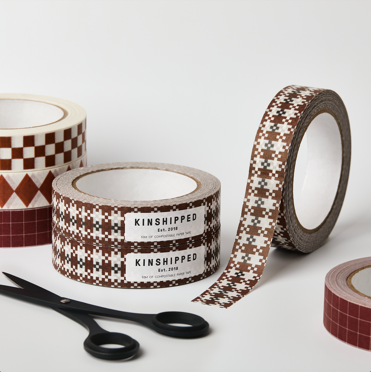 Umber Flower Tile paper tape