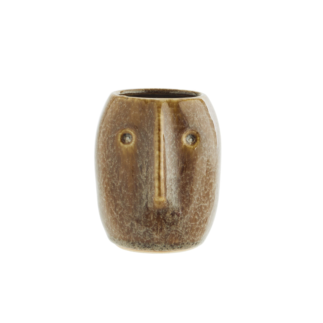 Long Face Small Plant Pot | Tan