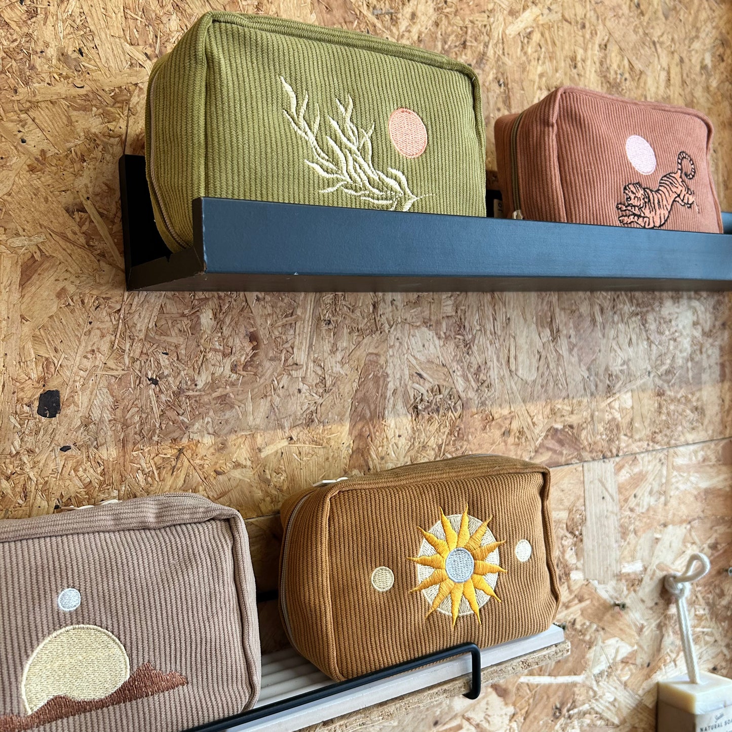 Sand Corduroy Makeup Bag