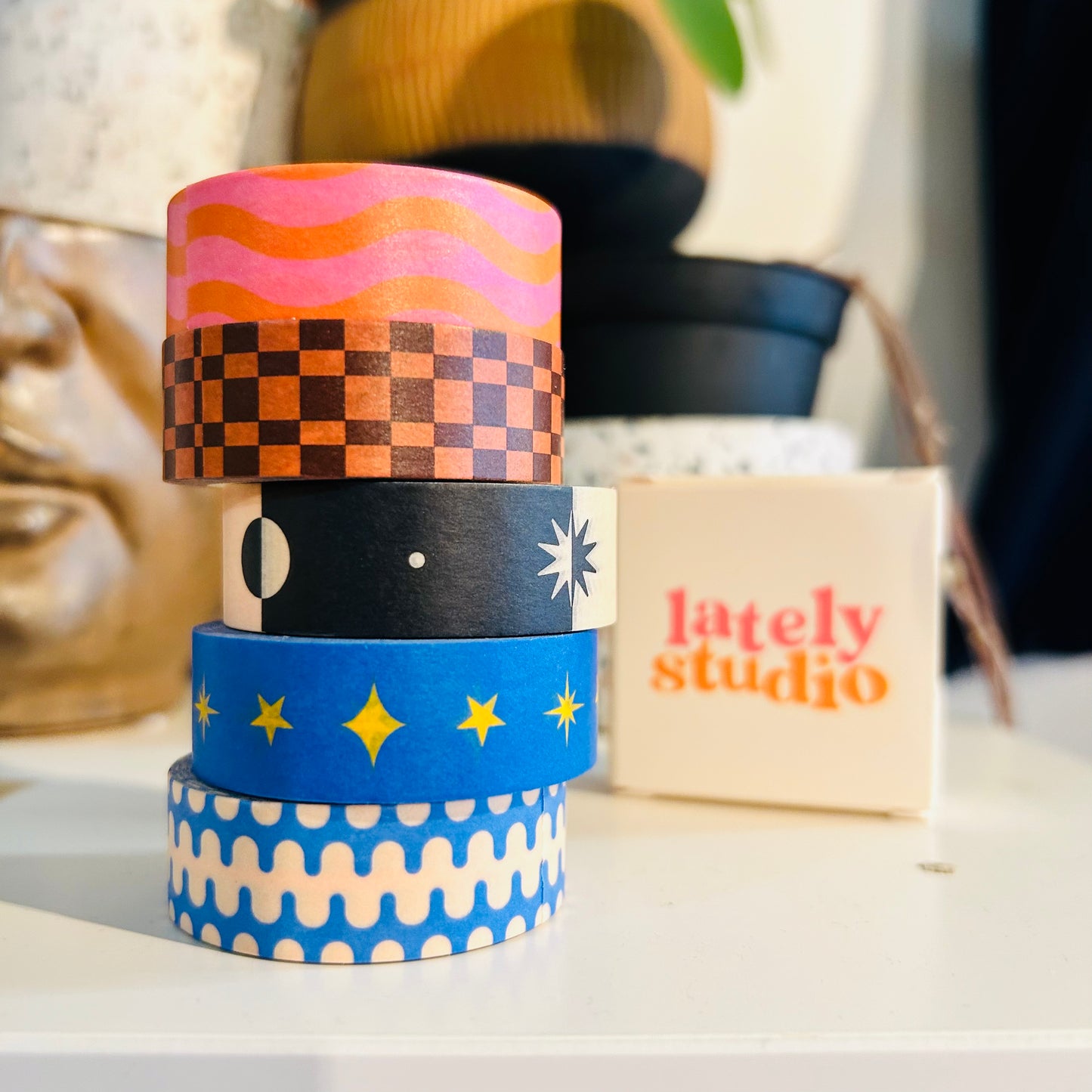 Blue Geometri  Washi paper Tape