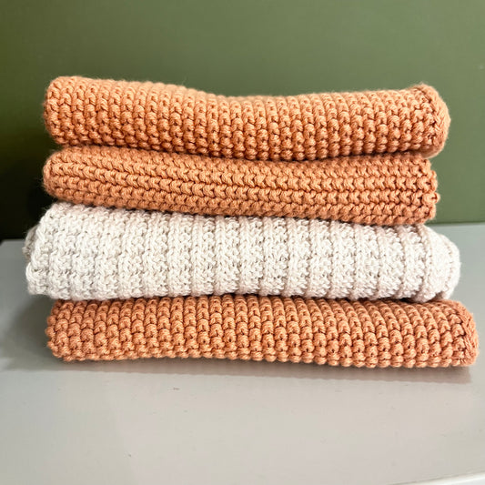 Single Knitted Face Cloth | Cinnamon