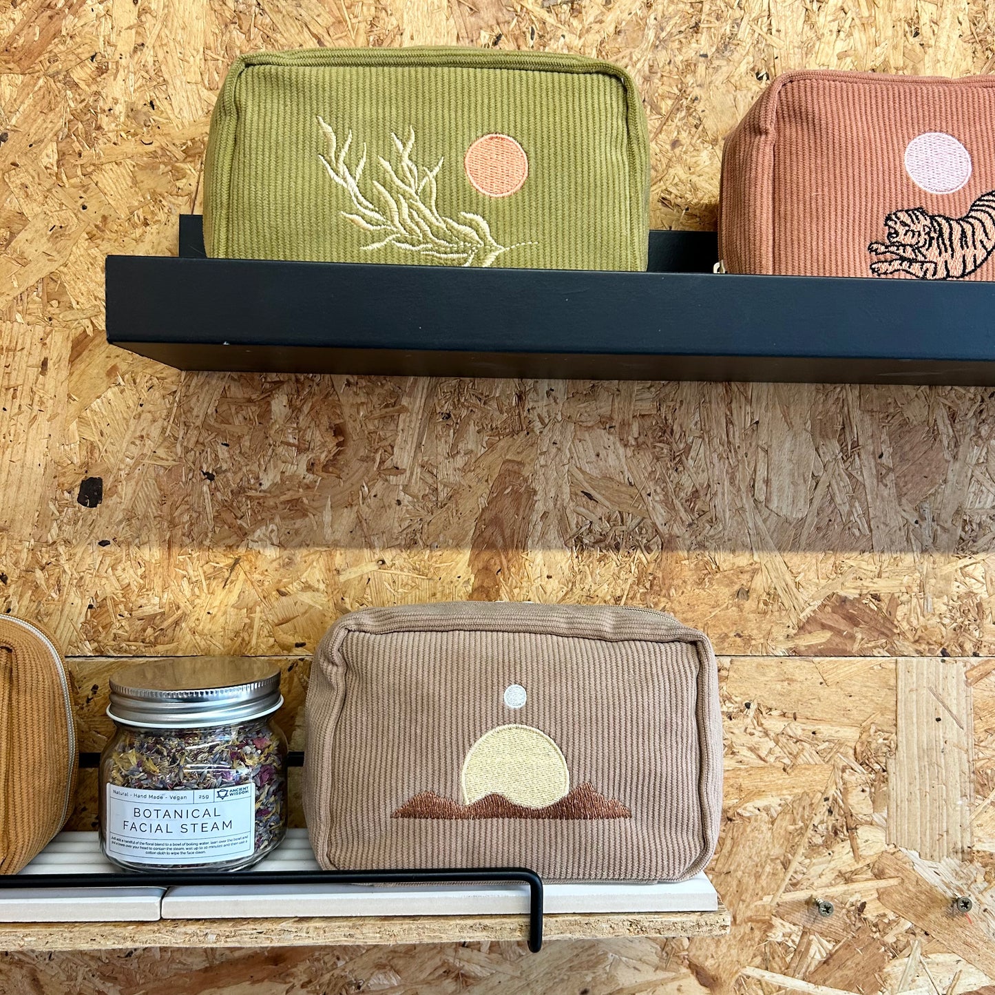 Sand Corduroy Makeup Bag