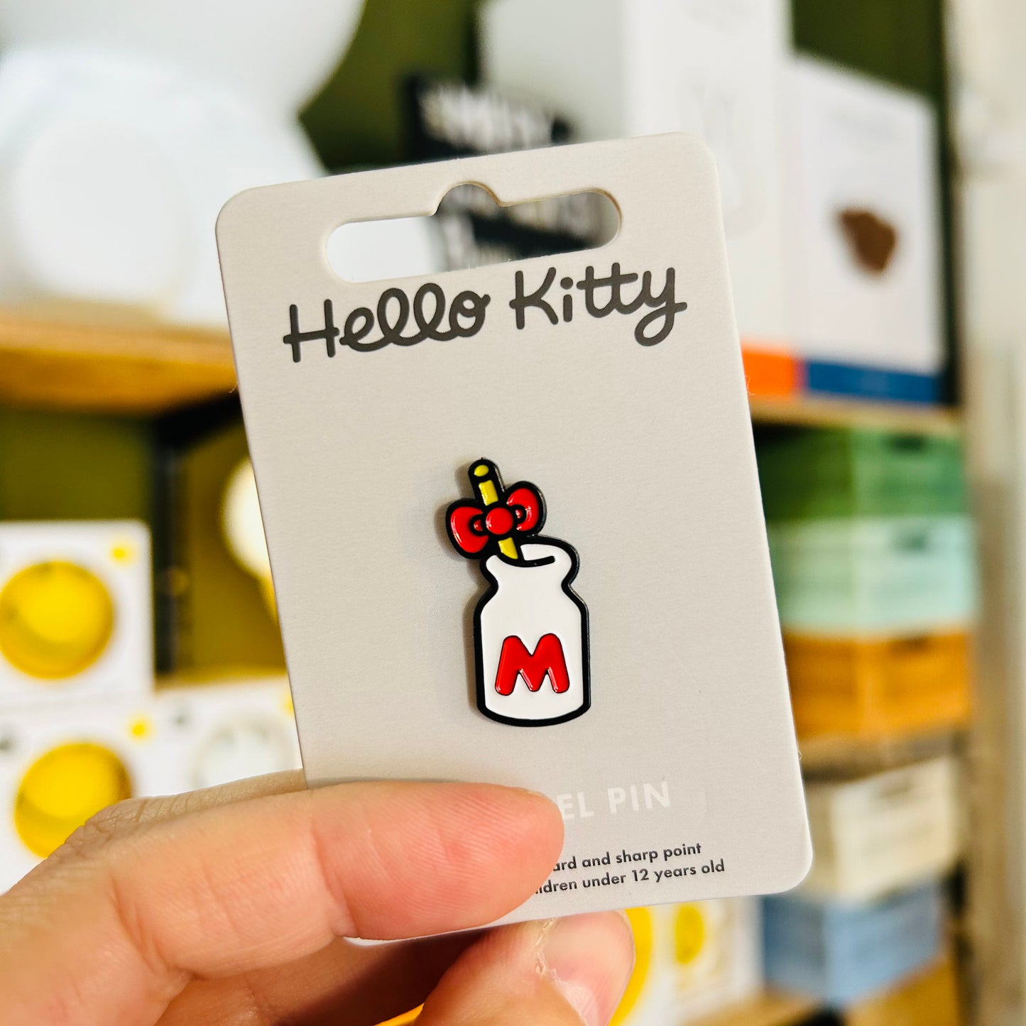 Hello Kitty Milk Bottle Enamel Pin badge