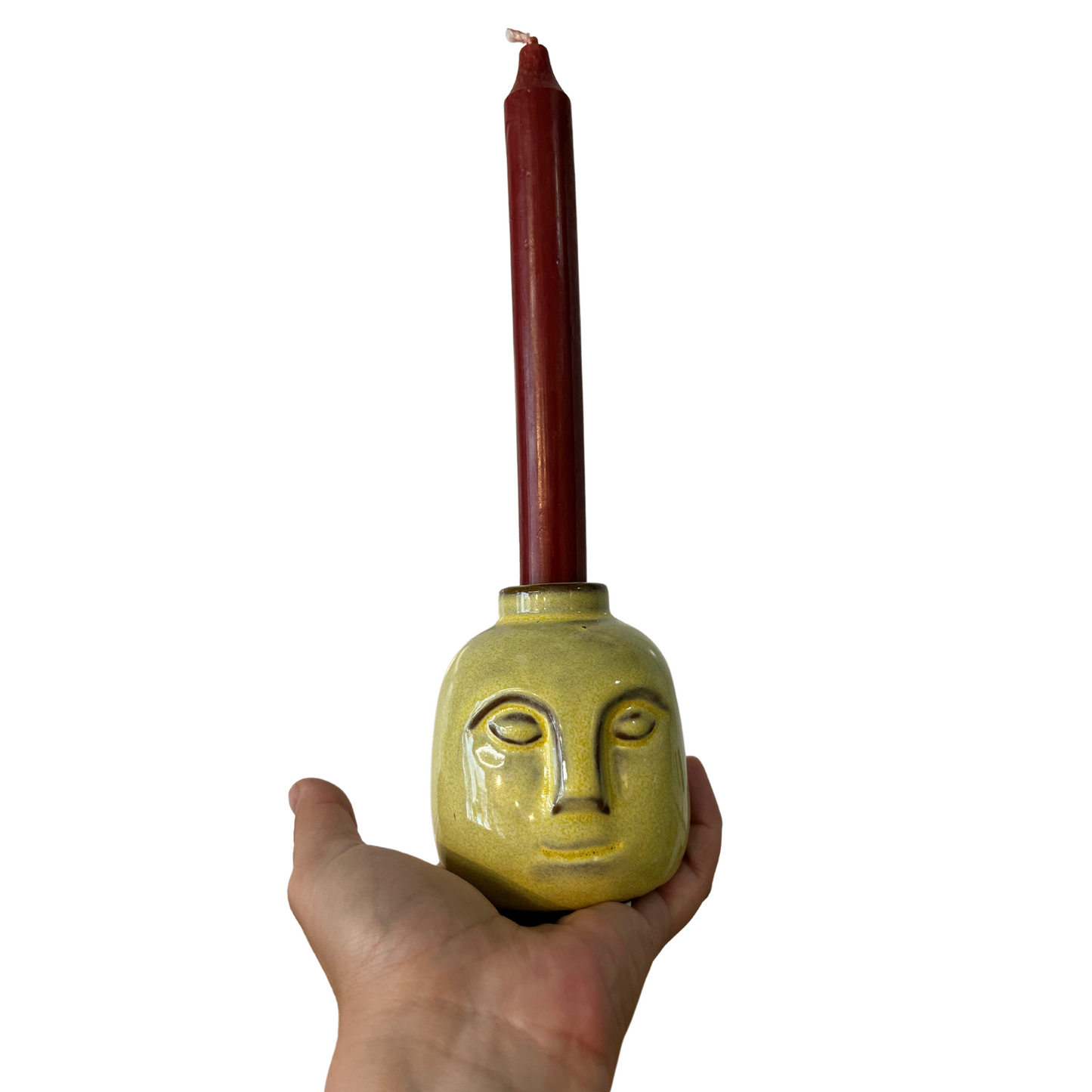 Face Candle Holder | Green