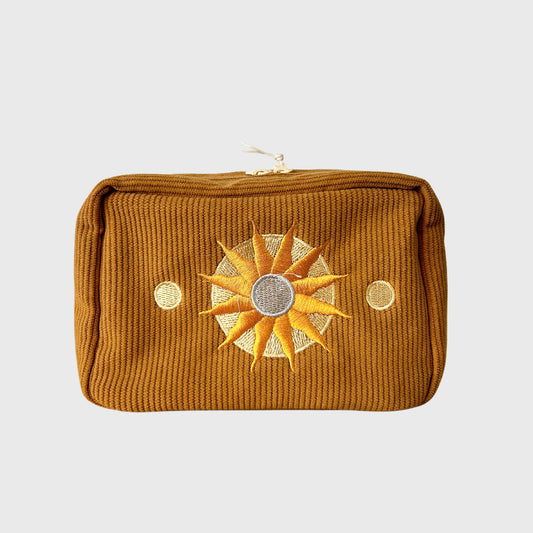 Burnt Orange Corduroy Makeup Bag