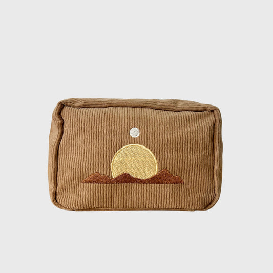 Sand Corduroy Makeup Bag
