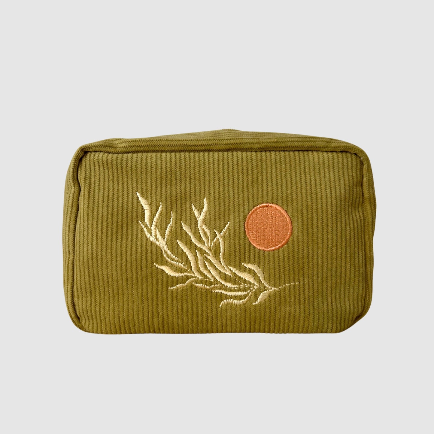 Corduroy Makeup Bag in Olive