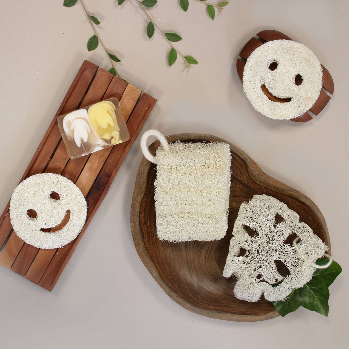 Loofah Smiley Face