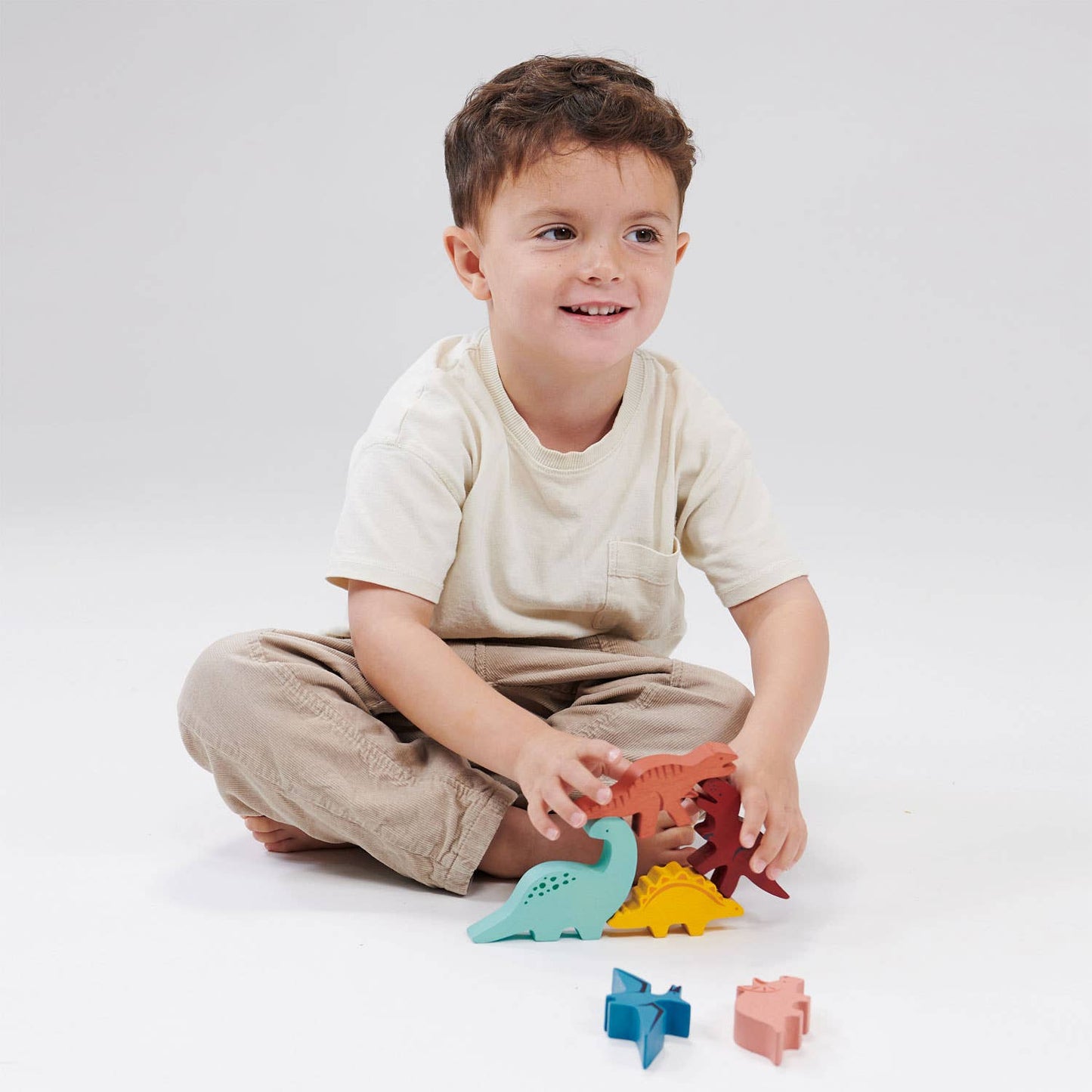 Wooden Happy Stacking Dinosaurs