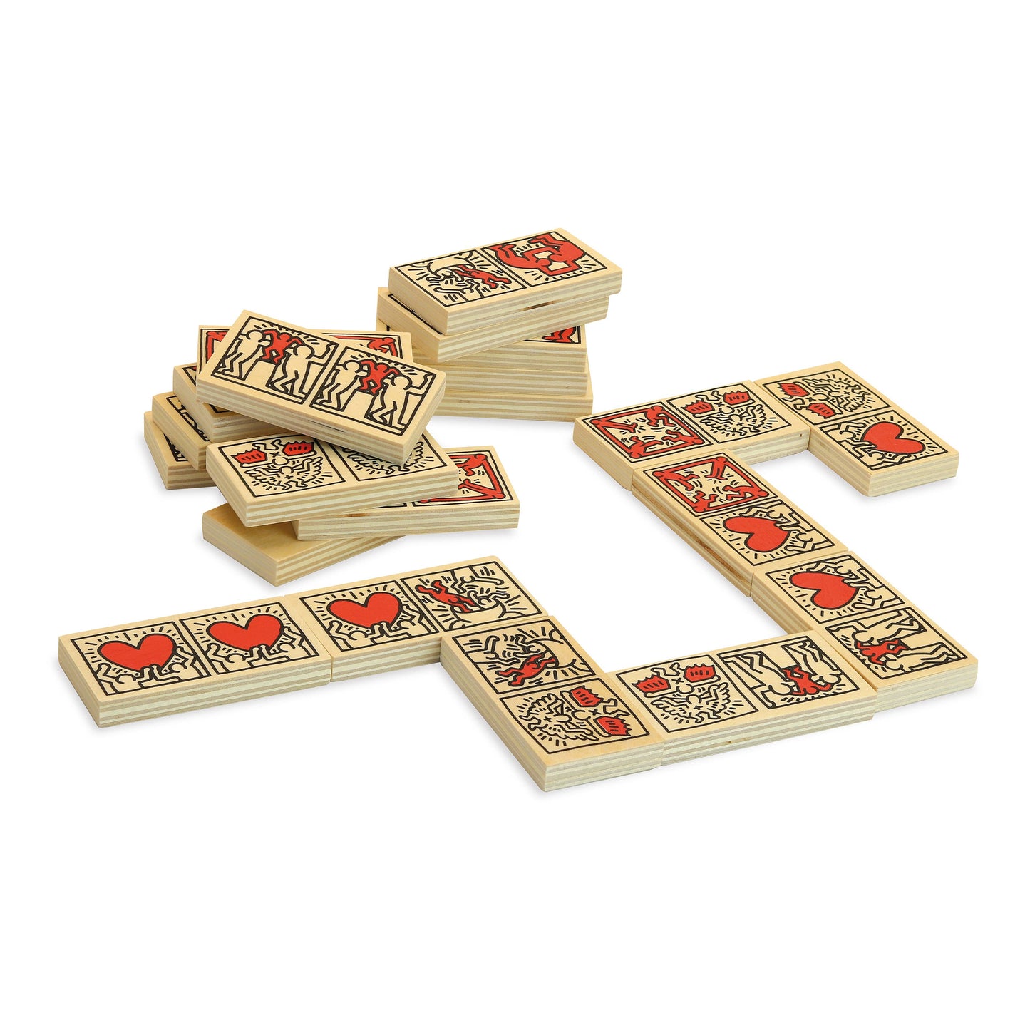 Keith Haring wooden Dominoes