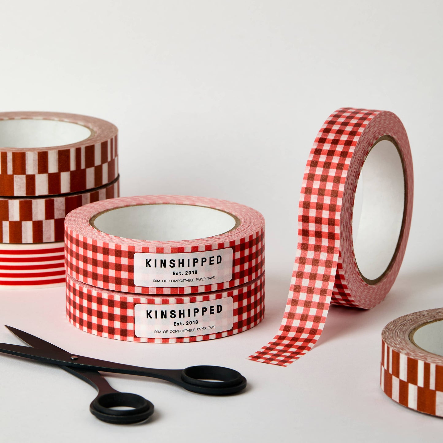 Red Gingham Paper Tape