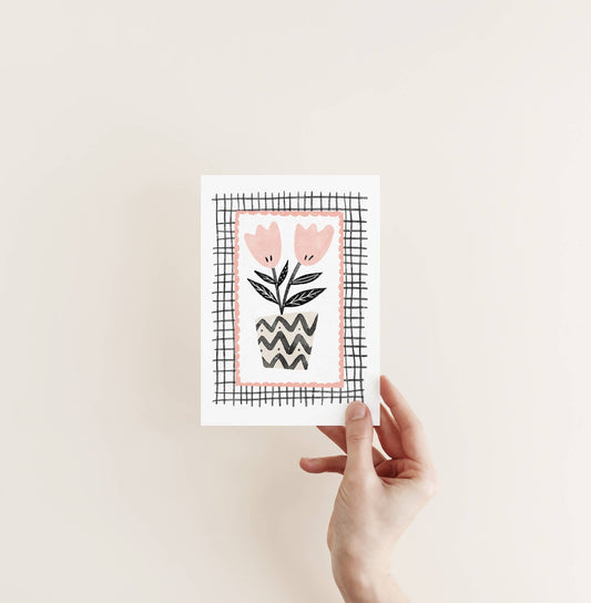 Oink Tulips Card