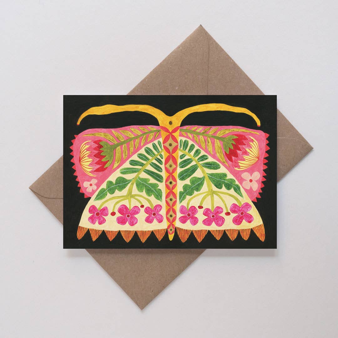 Folk Butterfly Greetings card