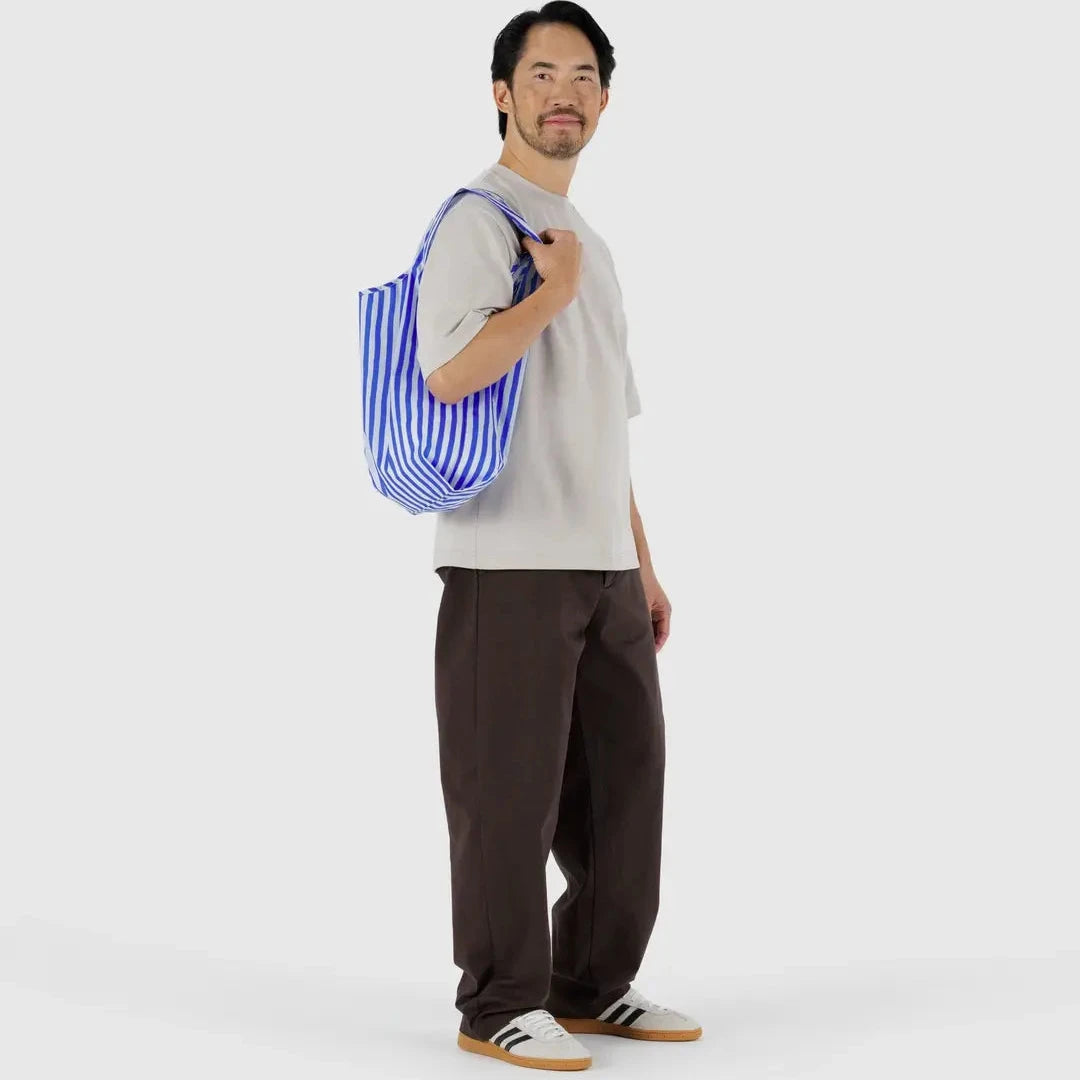 Blue Painted Stripe reusable bag