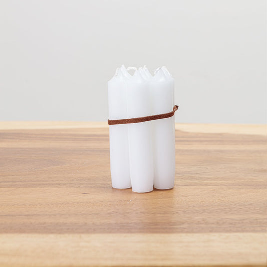 Pack of 7 Short Dinner Candles - White