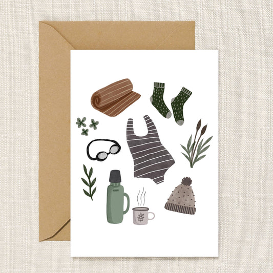 Wild Swimming Essentials Greeting Card