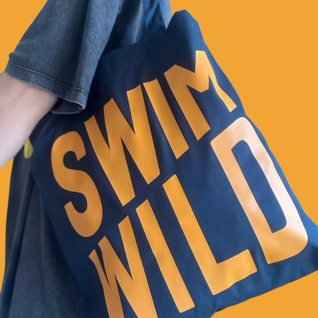 Navy Blue Wild Swim tote
