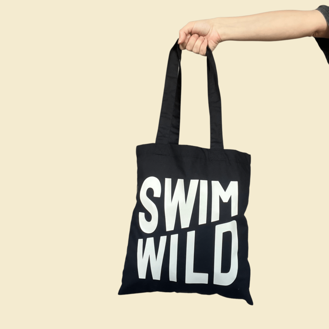 Black Wild Swim tote