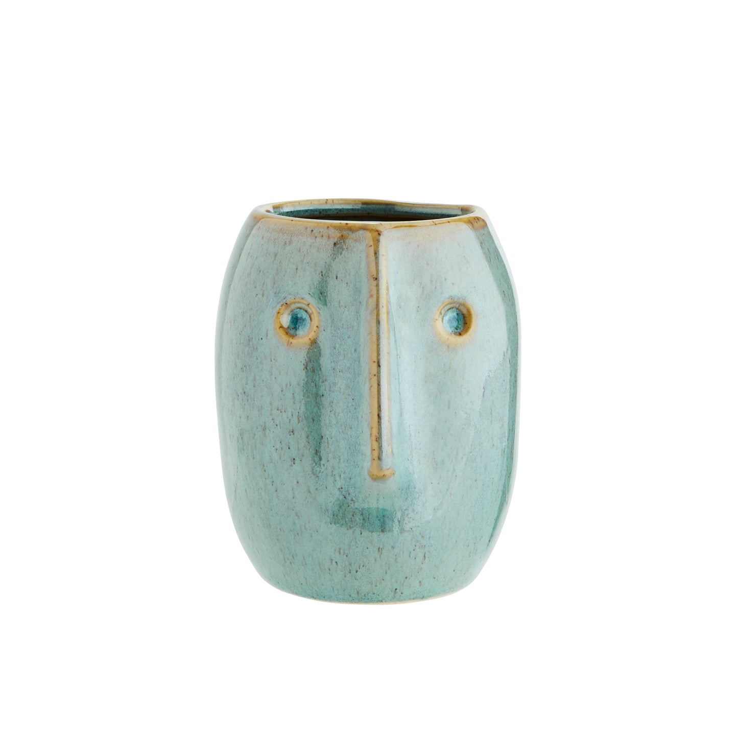 Long Face Small Plant Pot - Green