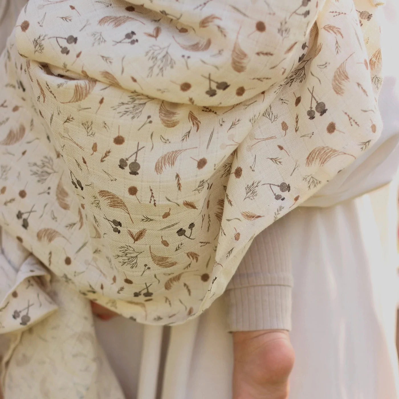 Large Organic Muslin cloth | Swaddle | Grasslands