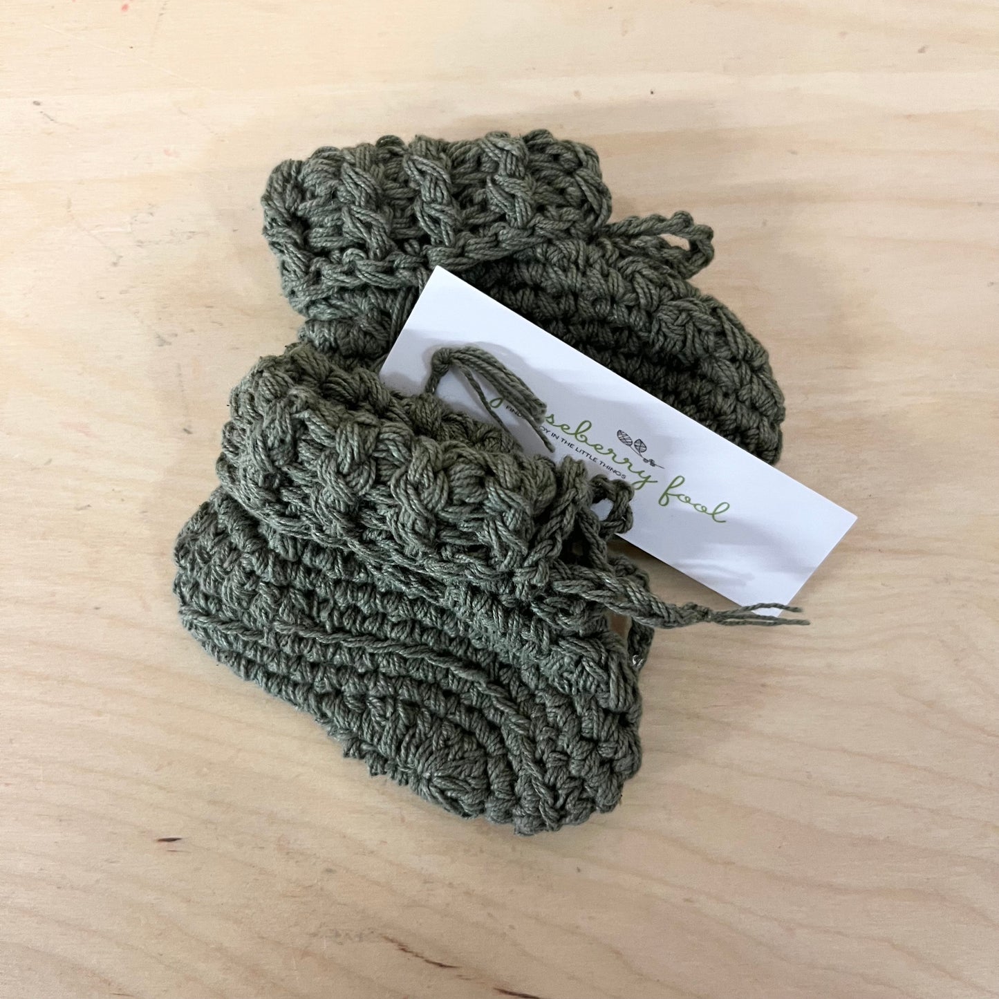 Organic Baby Booties | Sage