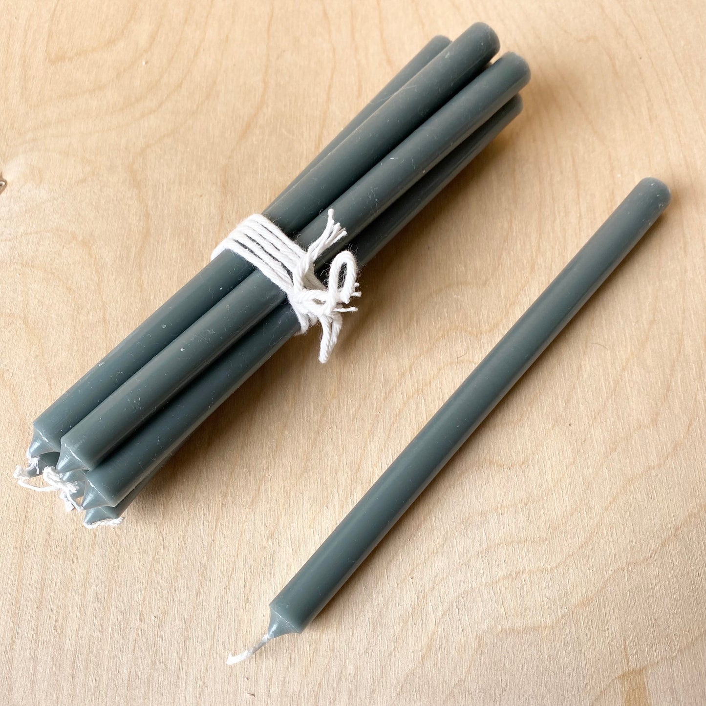 Long Taper Candles | Pack of 7 | Moss Green