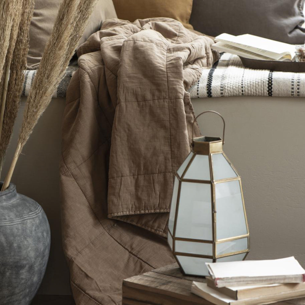 Scandi Vintage Style Quilt - Cognac