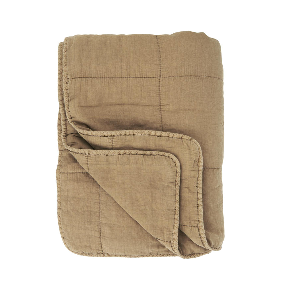 Scandi Vintage Style Quilt - Cognac