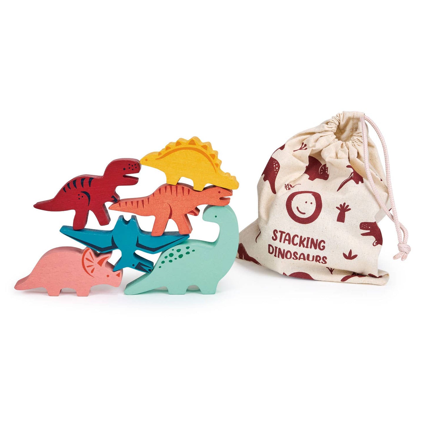 Wooden Happy Stacking Dinosaurs