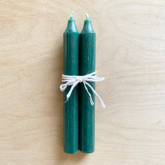 Standard Dinner Candles | Pair | Forest Green