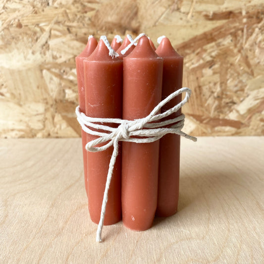 Short Dinner Candles | Bundle of 7 | Rust