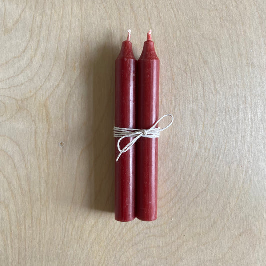 Standard Dinner Candles | Pair | Dark Red