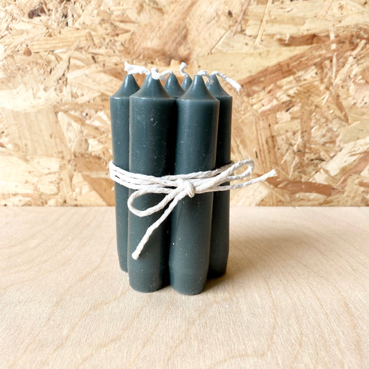 Short Dinner Candles | Bundle of 7 | Dark Green