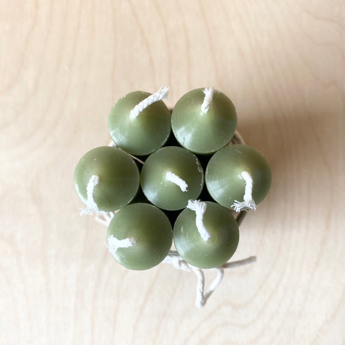 Short Dinner Candles |  Bundle of 7 | Green