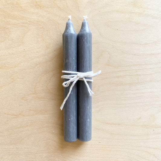 Standard Dinner Candles | Pair | Dark Grey