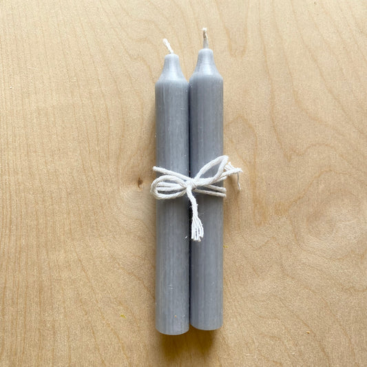 Standard Dinner Candles | Pair | Light Grey